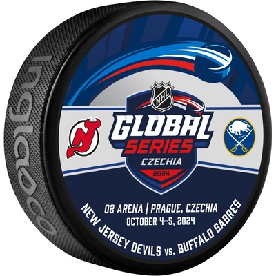 Inglasco Sherwood Puk Global Series 2024 Czechia Buffalo Sabres NHL vs New Jersey Devils NHL Dueling Logo