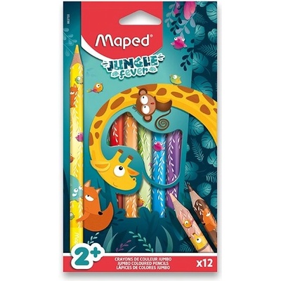 Maped Pastelky Jumbo Jungle Fever trojhranné 863700 12 ks