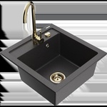 Mexen Vito гранитна кухненска мивка с една камера с кухненски смесител Telma, (6503-76-670200-50)