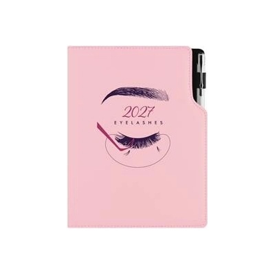 Design A5 týdenní 2027 Eyelashes světle růžová