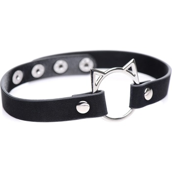 Image 1 of Master Series Kinky Kitty Ring Slim Choker Black