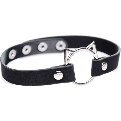 Master Series Kinky Kitty Ring Slim Choker Black