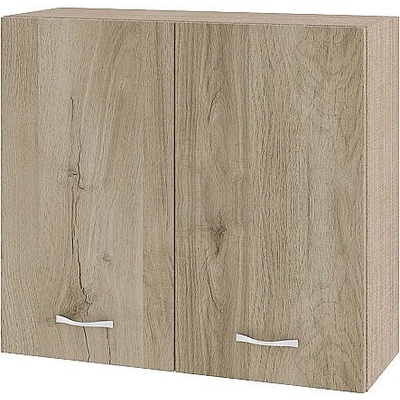 ИРИМ Горен шкаф с две врати и рафт Сити МДА-4 мока / дъб сонома арвен 80 см