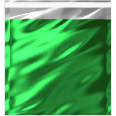 Lesklé metalické fóliové obálky - 220 x 220 mm - Zelená
