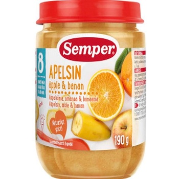 Semper Плодов десерт Semper - Портокал, ябълка и банан, 190 g (9523)