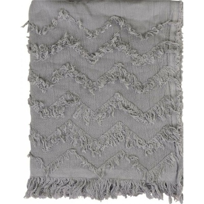Chic Antique Slabučký mocca bavlnený pléd s třásňovitým vzorom Datta 135x152