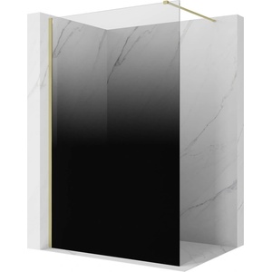 Mexen Kioto душ стена Walk-in 130 x 200 cm, черно омбре 8 мм, матово злато - 800-130-101-55-76 (800-130-101-55-76)