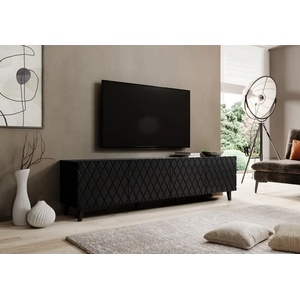 Cama meble RTV шкаф ASTI 200x42x52 черен мат (ASTI 474001)