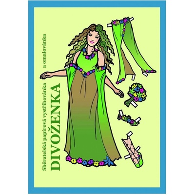 Divoženka sběratelská papírová vystřihovánka a omalovánka