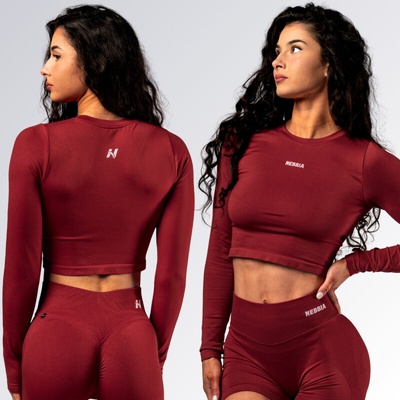 Nebbia Dámske tričko Power Her Seamless Long Sleeve Top 892 Red