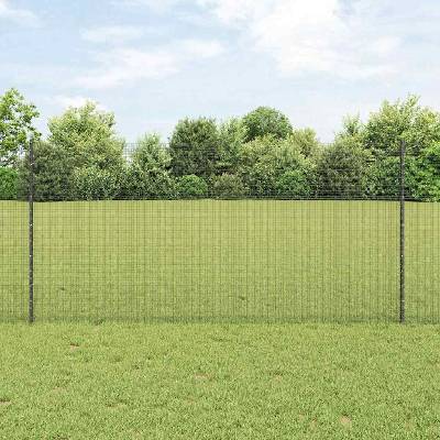 OMAXI Svařovaná drátěná plotovina s tyčkami 10 x 1,2 m Šedá Síťovina 928146