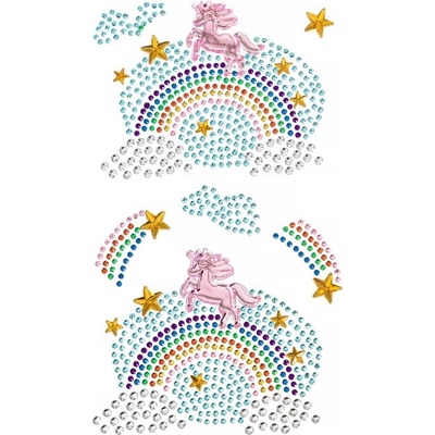DP Craft CRYSTAL STONE STICKERS – UNICORNS & RAINBOWS, 7 PCS