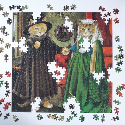 GALISON Čtvercové Meowsterpiece Arnolfiniho manželství 500 dielov