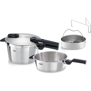Fissler Тенджера под налягане VITAQUICK PREMIUM 2, 5 l + 4, 5 l, комплект от 2 бр. , с вложка за готвене на пара, Fissler (FS602410110700)