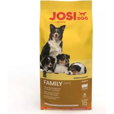 Josera JosiDog Family - Висококачествена храна за подрастващи кучета до 8-ми месец, бременни и кърмещи кучета, с пилешко месо, 15 кг