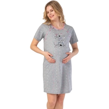 Image 1 of Нощница за кърмачки в сиво с коте, куче и точки