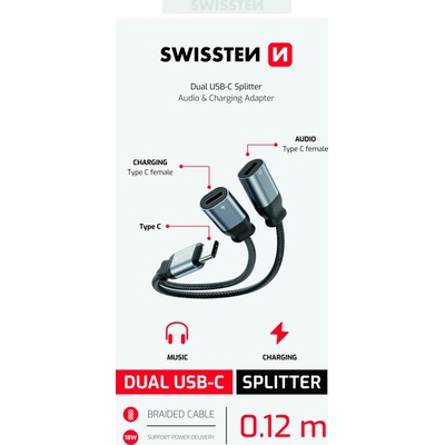 Swissten 73502302 USB C / USB C, 0,12m
