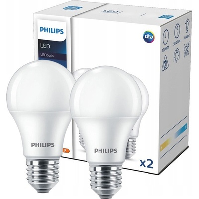 Philips GLS LED ŽIAROVKA E-27 A60 8W 2700K 806lm 180* KPL.2ks