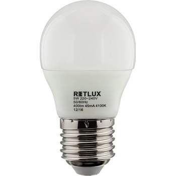 Retlux RLL 272 E27 žárovka LED G45 5W studená bílá