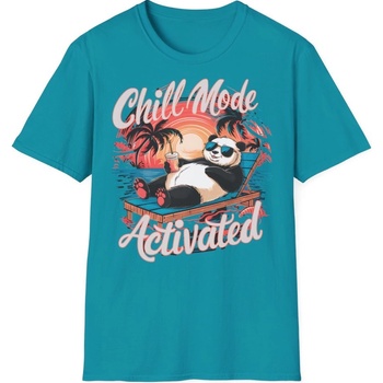 Relaxační tričko s potiskem Chill Mode Activated unisex Softstyle Tropical Blue