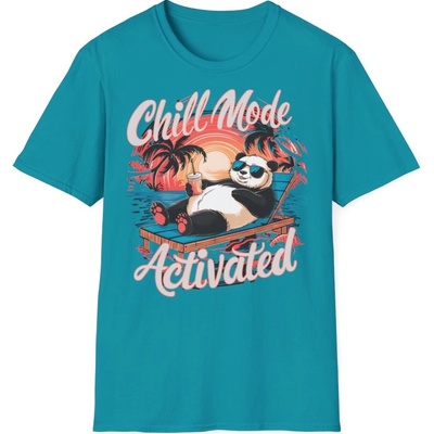 Relaxační tričko s potiskem Chill Mode Activated unisex Softstyle Tropical Blue
