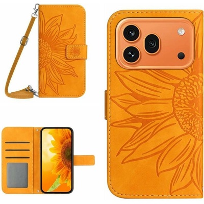 VSETKONAMOBIL 143986 ART SUNFLOWER Peňaženkový obal so šnúrkou pre Honor 600 / Honor 600 Pro žltý
