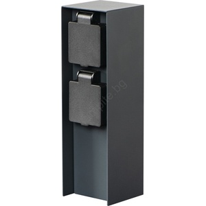 Kanlux 36585 - Екстериорен стълб с контакти DASTO 2Z Type E 230V IP44 антрацит (KX2510)