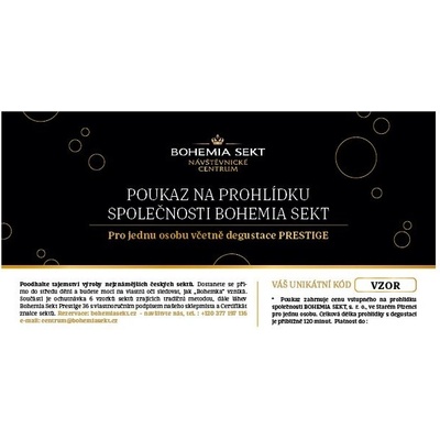 Prohlídka společnosti Bohemia Sekt s degustací PRESTIGE - tištěná poukázka