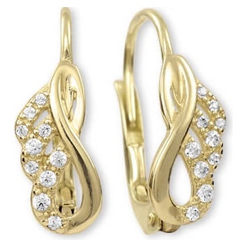 Soliter Elegantné zlaté náušnice s čírymi kryštálmi 745 239 001 00837 0000000