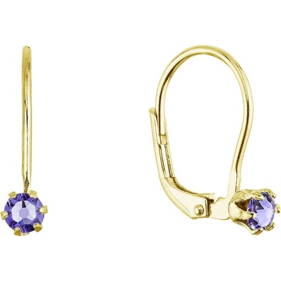 PAVONA Pozlátené visiace náušnice s Preciosa krištáľom 31322.3 tanzanite