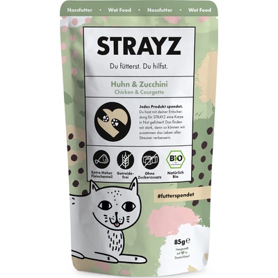 Strayz BIO Bio kuřecí maso a bio cuketa 6 x 85 g