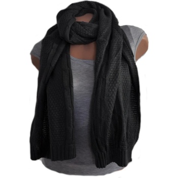 Pletený vzorovaný šál šedá