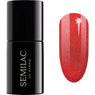 Semilac 346 Uv Gel Polish Chic Red Glitter Гел лак 7ml