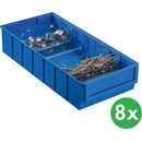 Allit Plastový regálový box ShelfBox typ E 183 x 400 x 81 mm 8 ks modrý