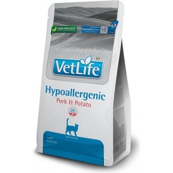 Farmina Vet Life Hypoallergenic Pork Potato - Пълноценна диетична храна за котки за намаляване на непоносимостта към някои съставки и хранителни вещества - 1, 5 кг, Италия - PVN0150001