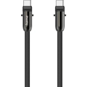 Hama Кабел за зареждане, USB-C, 2 в 1 с връзка за телефон, 1.2 m, черен (HAMA-201751) - megamag