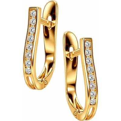 Zlaton Náušnice žluté zlato visací 1.3cm 1.2g s diamanty 0.08ct N07072603517