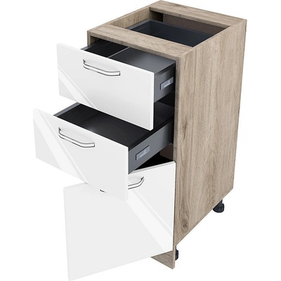 ИРИМ Долен кухненски шкаф Сити АРФ-Бяло гланц-05-53 десен 40 см