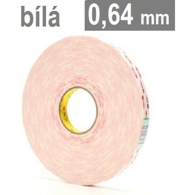 3M VHB 4932-P Obojstranne veľmi silne lepiaca akrylová páska 0,64 mm 19 mm x 33 m biela