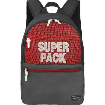 S-Cool Ученическа раница s-cool олекотена superpack, сиво-червена
