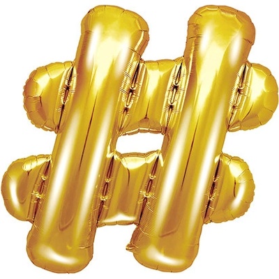 PartyDeco Fóliový balónek písmeno # zlaté