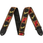 Fender 2'' Monogrammed Black/Yellow/Red Колан за китара