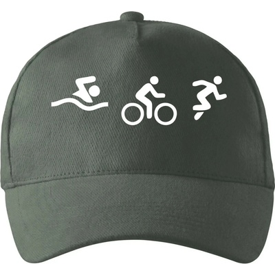 Triathlon postavy so zahnutým šiltom a mosaznou sponou Tm. bridlica šedozelená