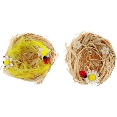 Hnízda z lýka přírodní 7 cm 2 kusy