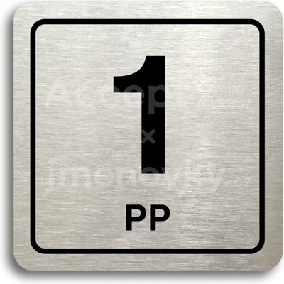 ACCEPT Piktogram 1 PP - stříbrná tabulka - černý tisk