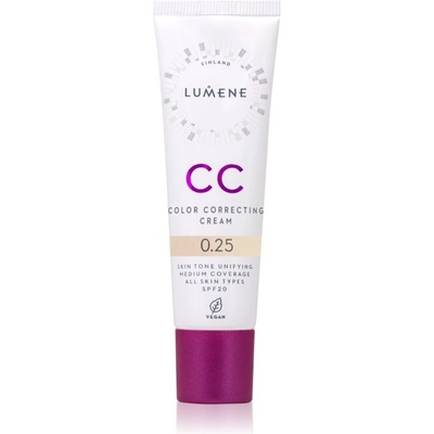 Lumene CC Color Correcting Cream CC крем за уеднаквяване тена на лицето SPF 20 цвят 0.25 (Neutral) 30ml