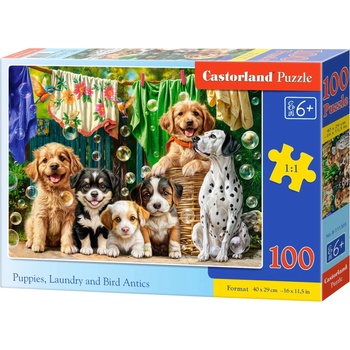 Castorland Пъзел Castorland от 100 части - Кучешки лудории (В-111305)