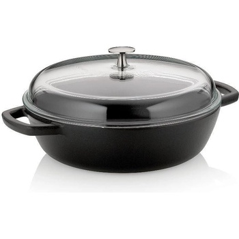 Kela Чугунена тенджера със стъклен капак KELA Calido Ø28 см, черна (1509)