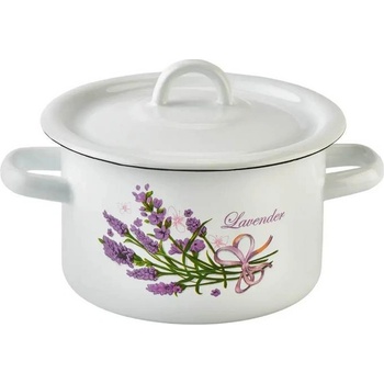 idilia 16 см (2 л. ) малка емайлирана тенджера с метален капак idilia разцветка Лаванда