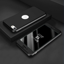 Púzdro Full Protection 360 ° + temperované sklo Apple iPhone SE 2020/2022 Čierne